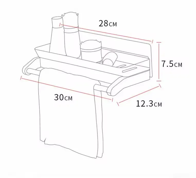 Adhesive Wall-Mounted Shelf – No-Drill Kitchen & Bathroom Storage Rack