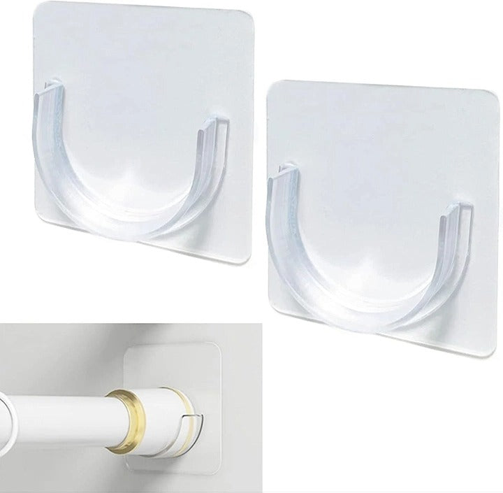 Invisible Curtain Rod Holder – Self-Adhesive Hook for Bathroom & Bedroom (Pack of 6)