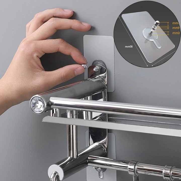 Strong Adhesive Wall Hooks – Poster, Shelf, Cabinet & Bathroom Hook Hangers (Pack of 5)