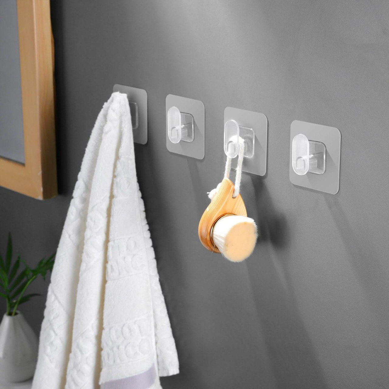 Strong Transparent Punch-Free Self-Adhesive Hook – Traceless Coat, Bathroom & Kitchen Storage Hook