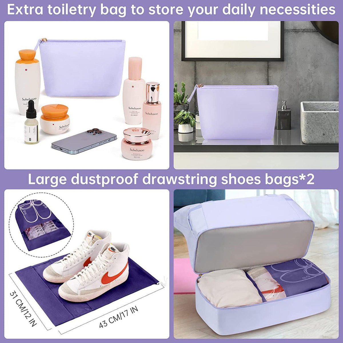 Smart Travel Bag | USB, Wet Pocket & Shoe Space