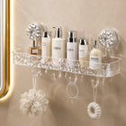 Primechoice Non-Perforated Vacuume Mount Storage Rack – Non-Drill Bathroom Wall Shelf for Toiletries & Washbasin