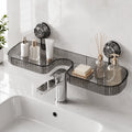 Suction Shelf for Sink Bathroom Storage Rack - Toothbrush Holder & Cosmetic Organizer