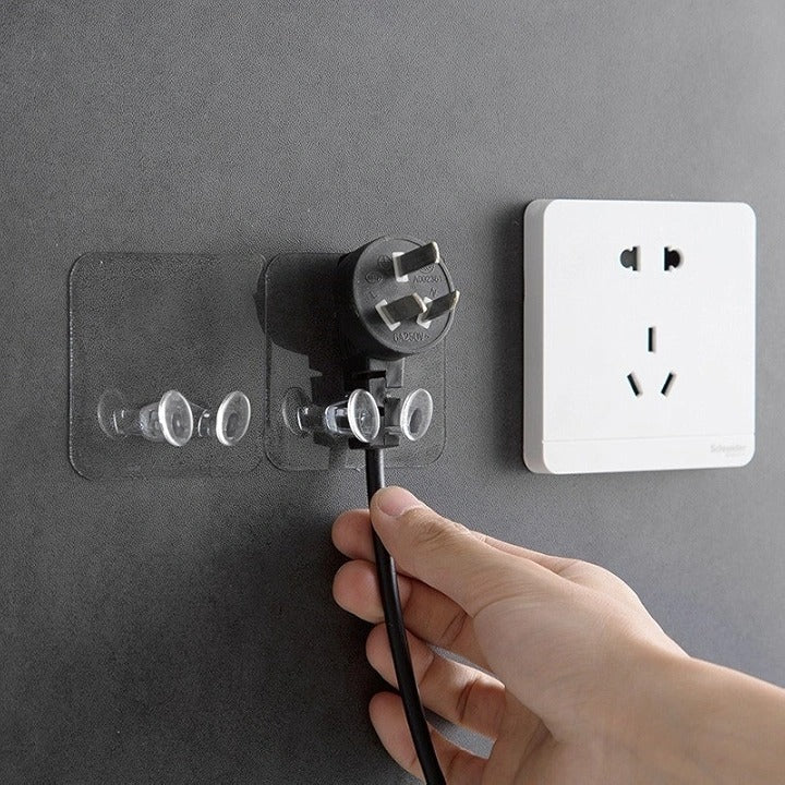 Transparent Adhesive Hook – Removable Holder for Toothbrushes & Power Plugs (Pack of 5)